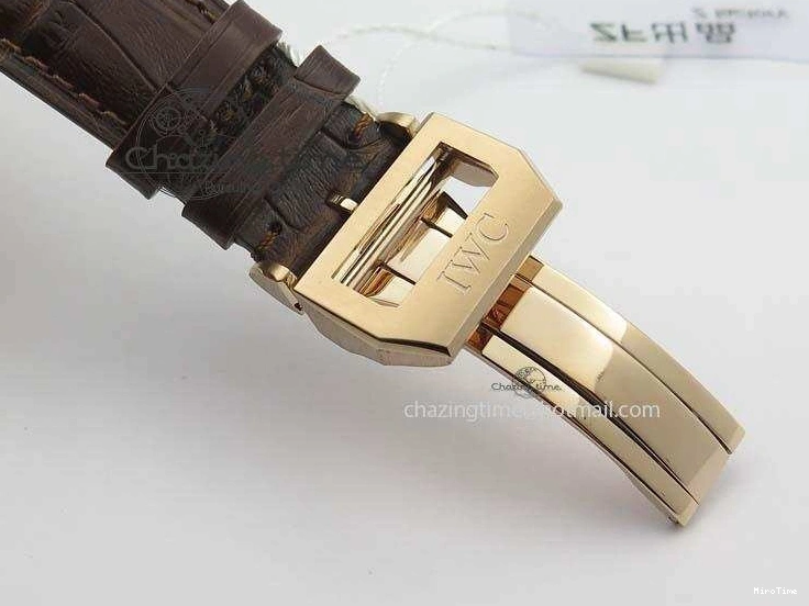 MIROTIME 0418 Portuguese Chrono RG IW371480 ZF 1:1 Best Edition White Dial On Brown Leather Strap A7750 V HighPerformance 7266